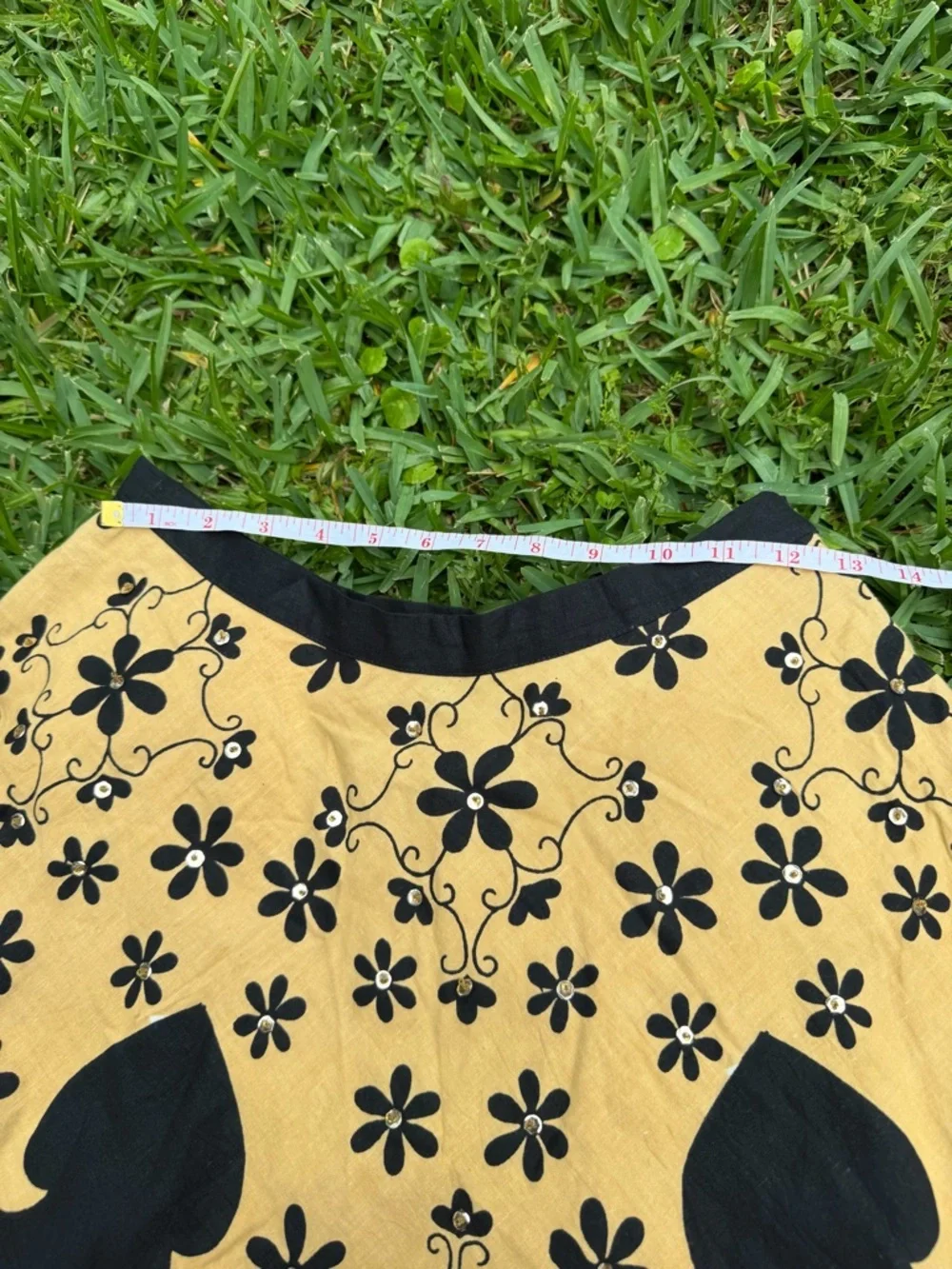 Vintage Temptation Floral Midi Skirt Black Pink Roses Sequin Detail Boho Small - Picture 5 of 6